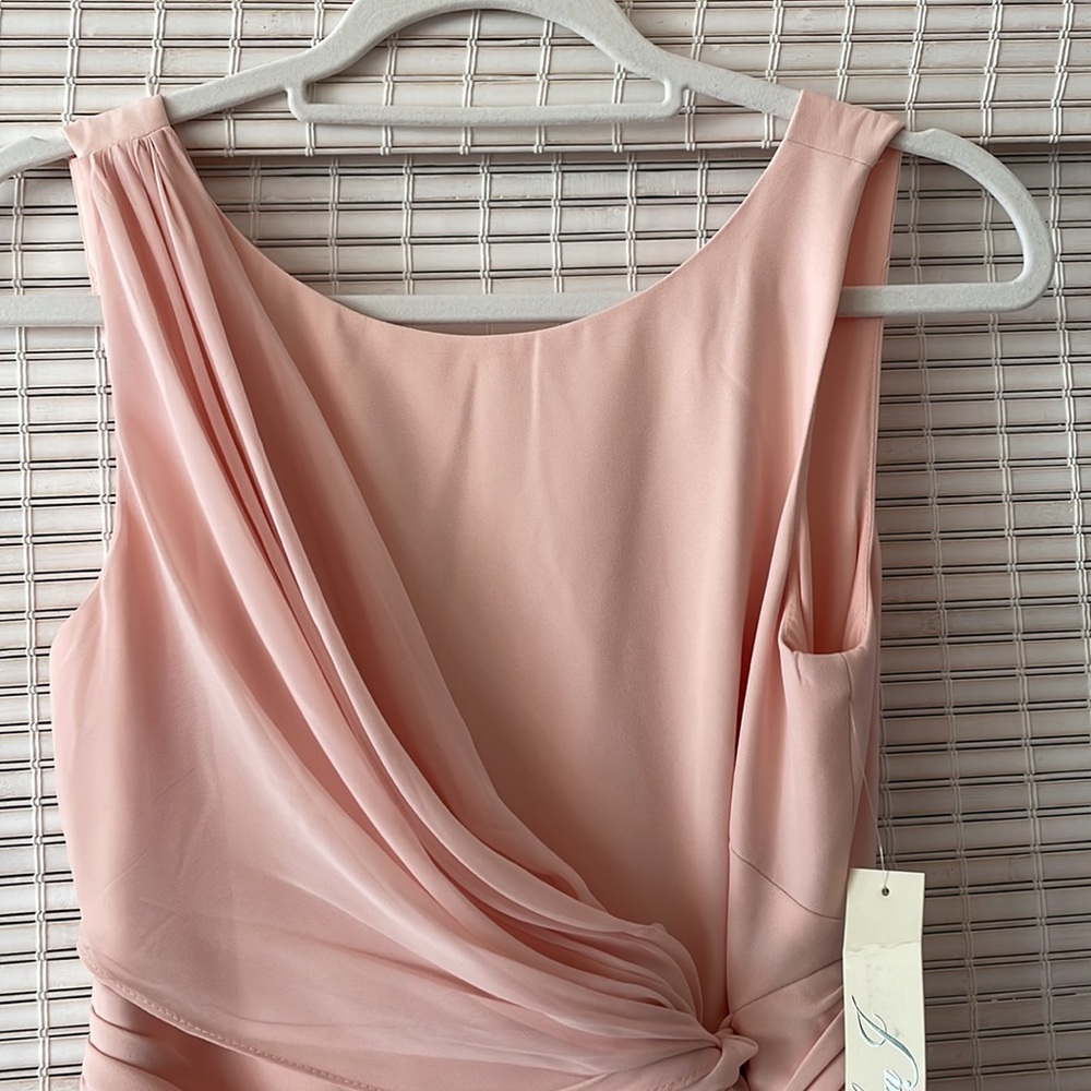 Eliza J blush organza draped romper jumpsuit EJ8M9459 sz 4 nwt - Picture 3 of 8